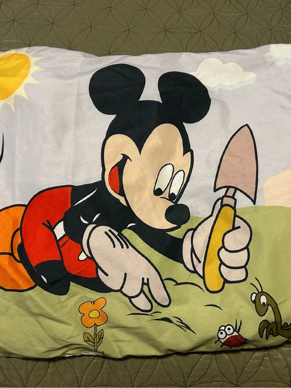 Disney Mickey & Pluto Kids Sheet Set - Green/Yellow/Red/Black